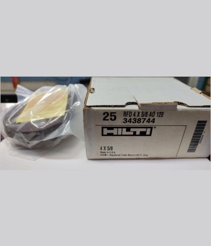 HILTI 3438744 Resin Fibre Discs 4" x 5/8" 120 AO (25-Pack)